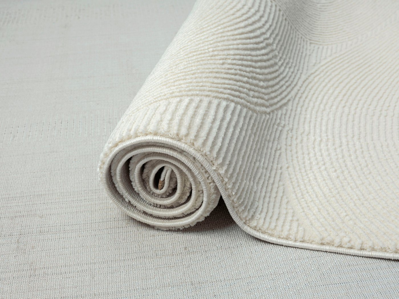 merinos Teppich Sign 1904, rechteckig, Höhe: 12 mm, Hoch Tief Struktur, Geometrisch, 100% recyceltem Polyester, Wohnzimmer – Bild 4 von 5