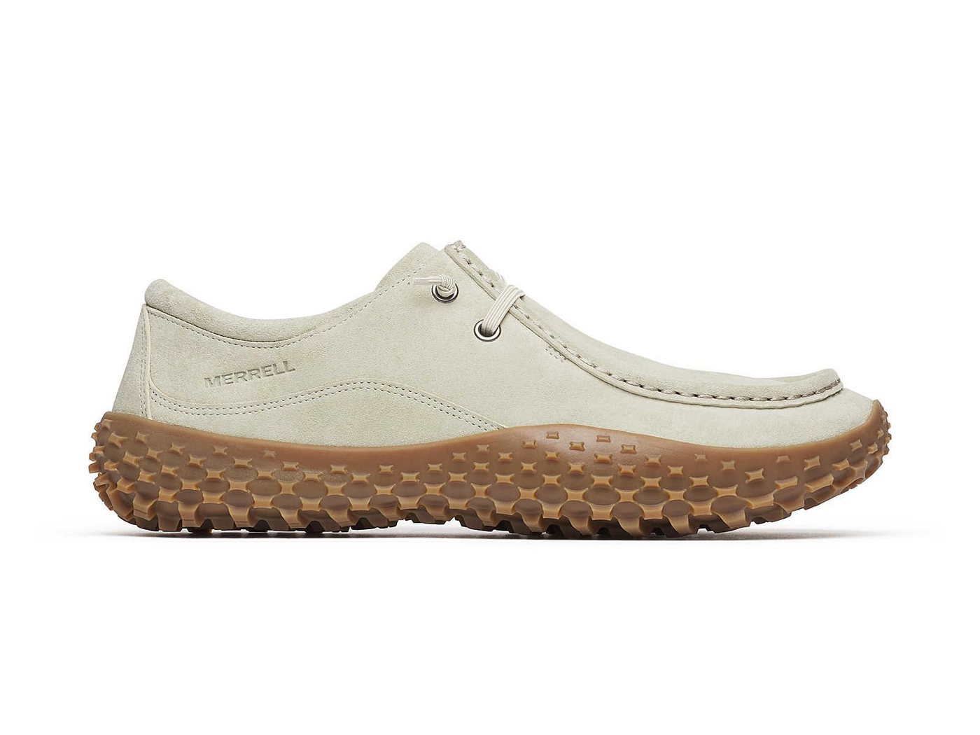 Merrell Minimal-Sneaker Wrapt Bungee (Veloursleder, wasserdicht) talcbeige Barfußschuh – Bild 2 von 5