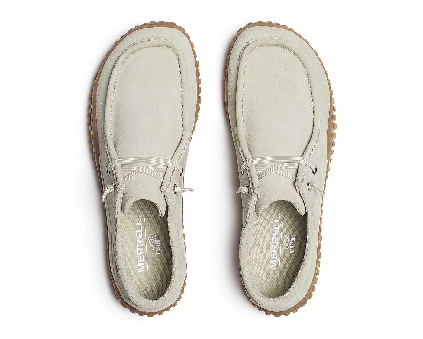 Merrell Minimal-Sneaker Wrapt Bungee (Veloursleder, wasserdicht) talcbeige Barfußschuh – Bild 4 von 5