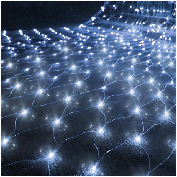 Merry 2024 LED-Lichternetz LED Lichterkette Dekolicht,Weihnachtsbeleuchtung,LED Vorhang Licht, 8 Modi,1.5x1.5M/2x2M/2x3M/4x6M,für Halloween,Party,Fensterdeko