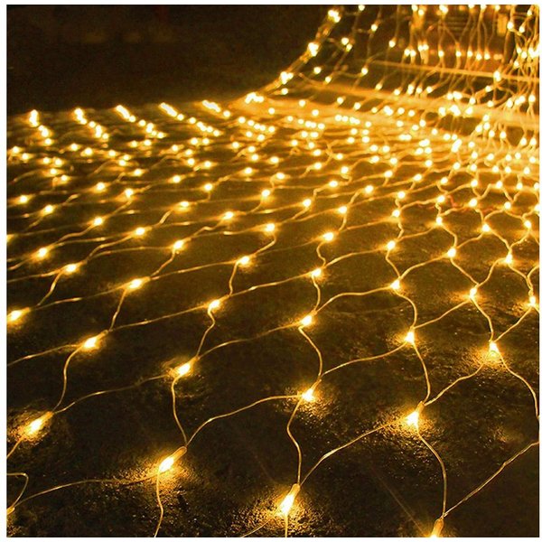 Merry 2024 LED-Lichternetz LED Lichterkette Dekolicht,Weihnachtsbeleuchtung,LED Vorhang Licht, 8 Modi,1.5x1.5M/2x2M/2x3M/4x6M,für Halloween,Party,Fensterdeko