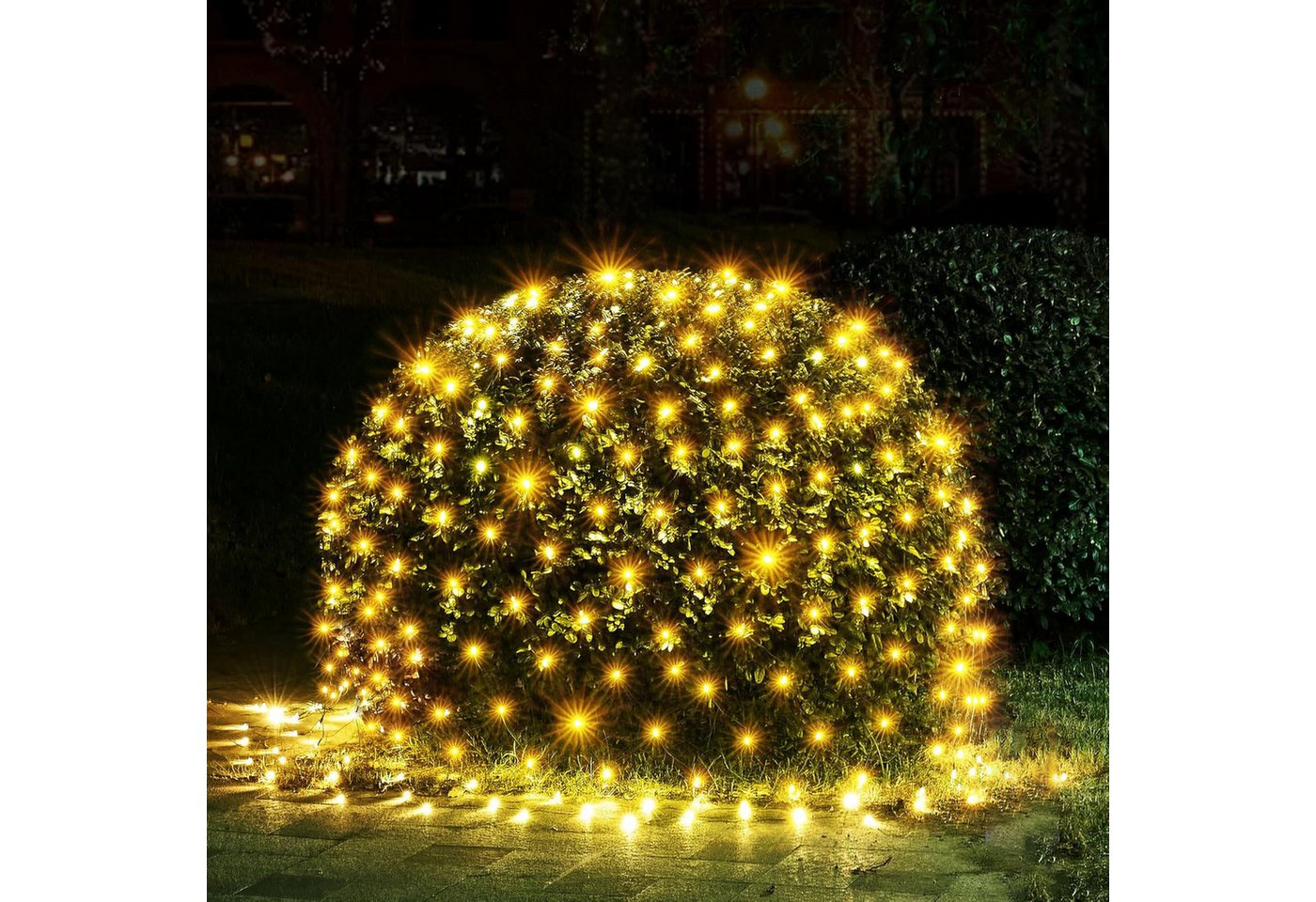 Merry 2024 LED-Lichternetz LED Lichterkette Dekolicht,Weihnachtsbeleuchtung,LED Vorhang Licht, 8 Modi,1.5x1.5M/2x2M/2x3M/4x6M,für Halloween,Party,Fensterdeko – Bild 2 von 5