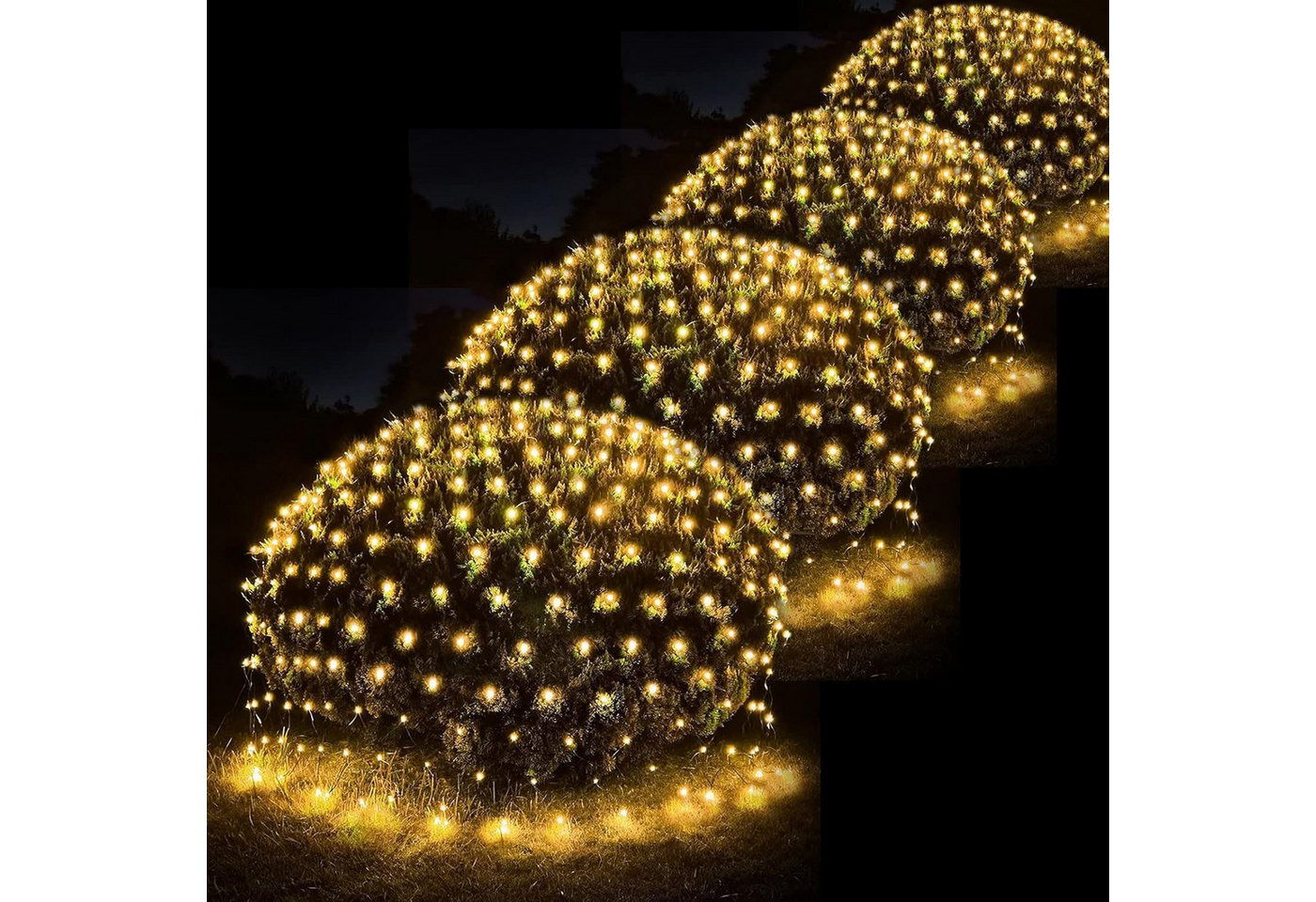 Merry 2024 LED-Lichternetz LED Lichterkette Dekolicht,Weihnachtsbeleuchtung,LED Vorhang Licht, 8 Modi,1.5x1.5M/2x2M/2x3M/4x6M,für Halloween,Party,Fensterdeko – Bild 3 von 5