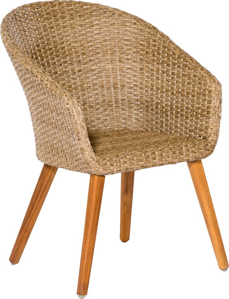 MERXX Garten-Essgruppe »Arrone«, (Set, 7-tlg., Tisch doppelt ausziehbar: 100x 180/220/260x 75 cm), Sesselbeine aus Akazienholz, Beine 9x9 cm, Tischplatte 3 cm – Bild 5 von 5