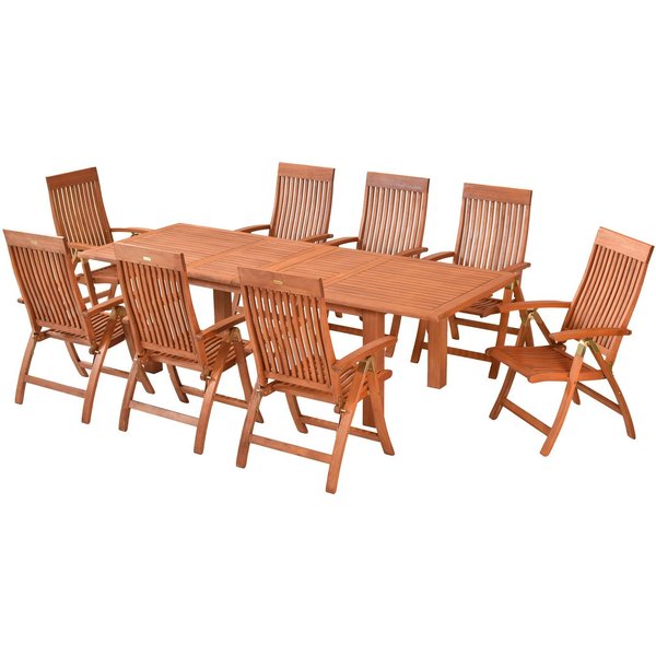 Comodoro Gartenmöbel-Set eukalyptus, 9-tlg.