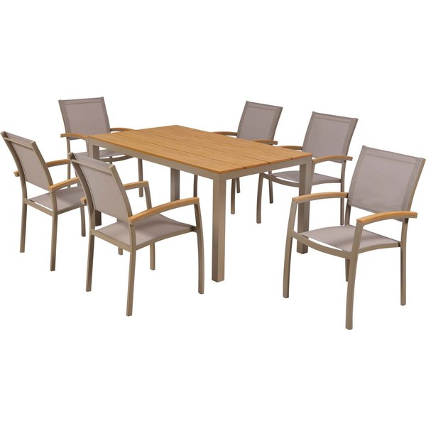 MERXX Garten-Essgruppe Piemont, (Set, 7-tlg), inkl. 6 Stapelsessel, 1 Tisch