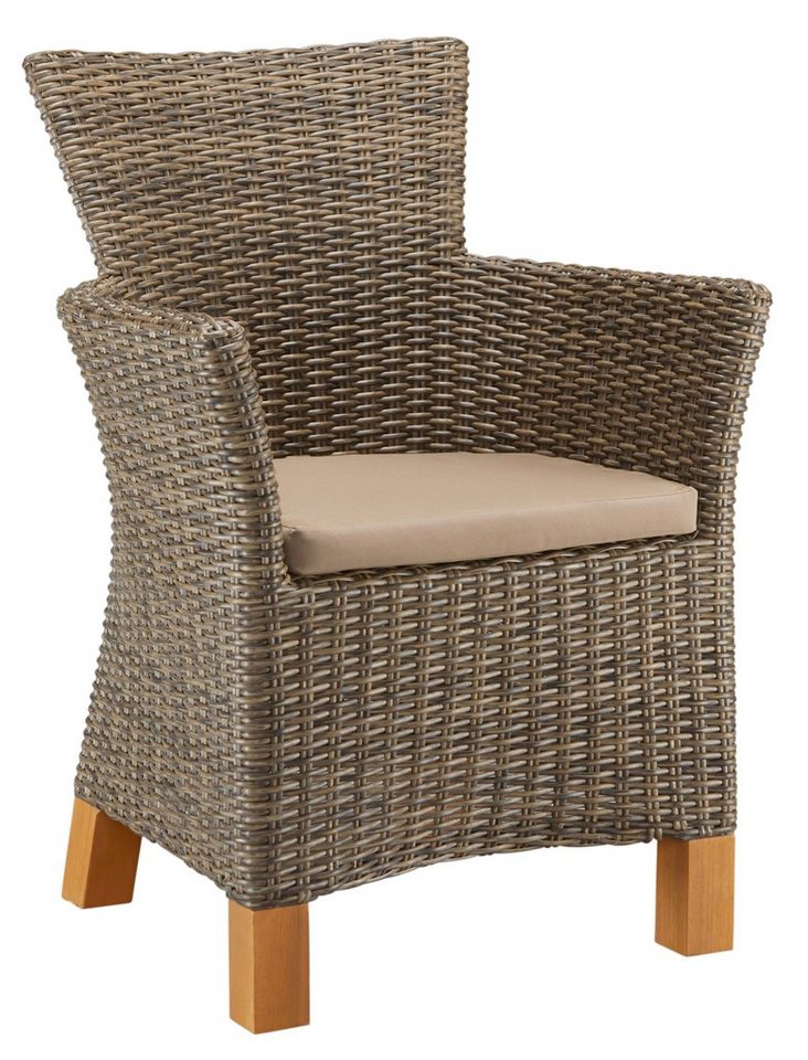 MERXX Gartensessel Toskana (Set, 2-St), 2er Set, Polyrattan/Non-Wood, grau-braun – Bild 3 von 5