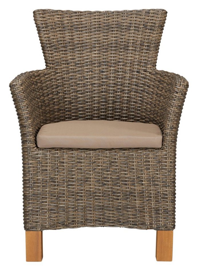 MERXX Gartensessel Toskana (Set, 2-St), 2er Set, Polyrattan/Non-Wood, grau-braun – Bild 4 von 5