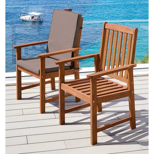 MERXX Gartenstuhl Montana (Set, 2 St), 2er Set, Alu/Textil, braun, inkl. Auflage