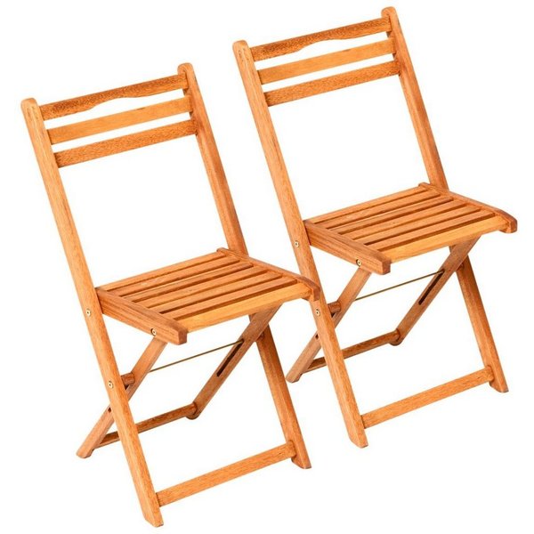 MERXX Gartenstuhl Porto (Set, 2 St), 2er Set, Eukalyptusholz, klappbar, braun