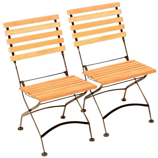 MERXX Gartenstuhl (Set, 2 St), 2er Set, Eukalyptus, klappbar, schwarz