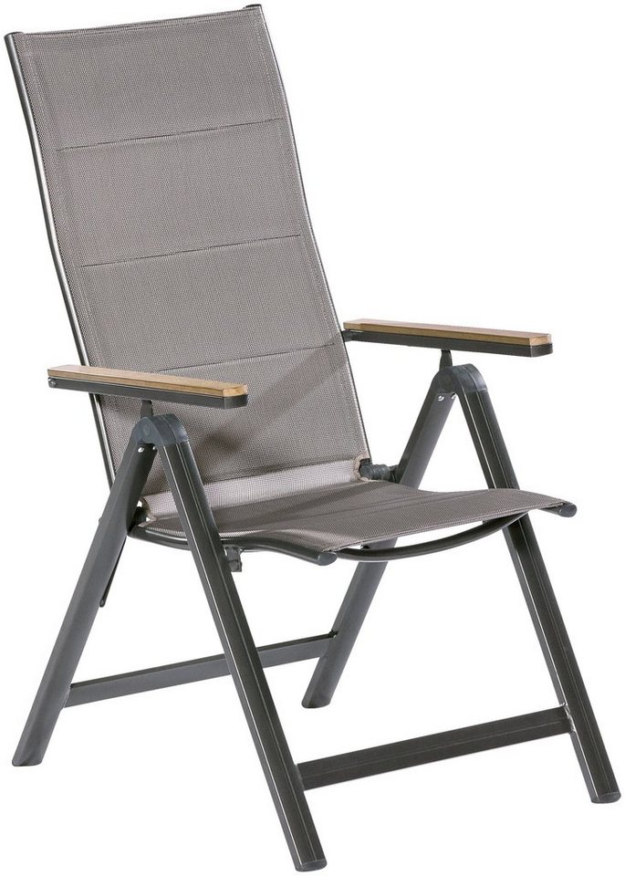 MERXX Gartenstuhl Trivero (Set, 2 St), 2er Set, Alu/Textil, klappbar, braun – Bild 2 von 3