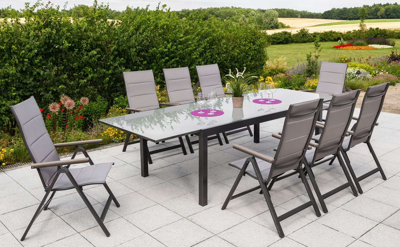 MERXX Gartenstuhl Trivero (Set, 2 St), 2er Set, Alu/Textil, klappbar, braun – Bild 3 von 3