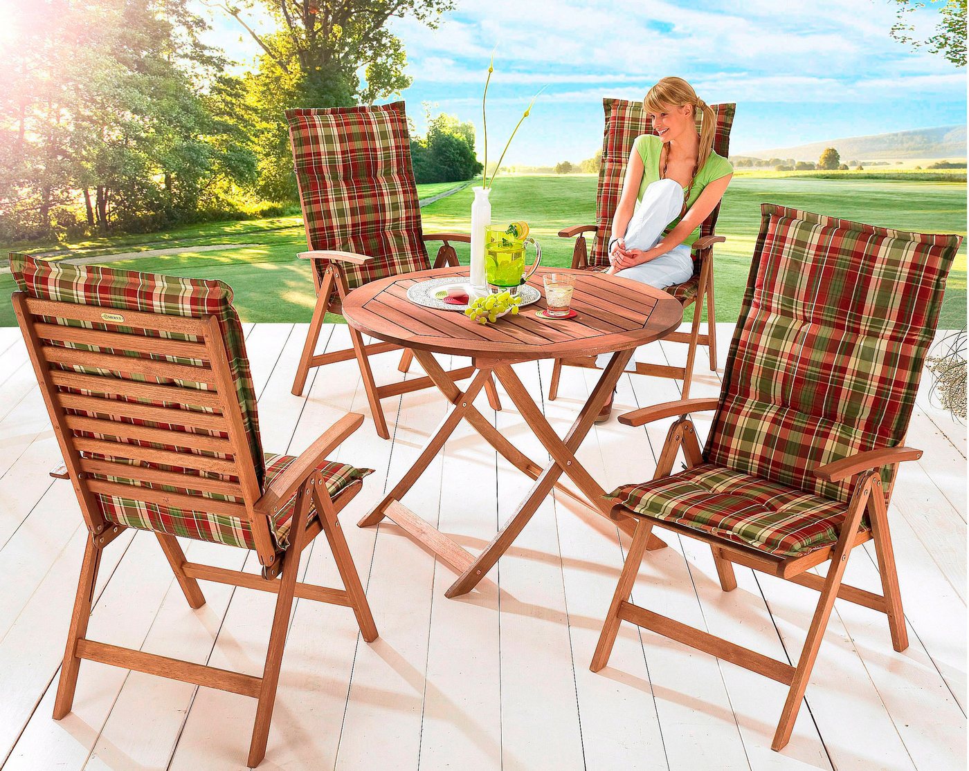 MERXX Gartentisch Borkum, Ø 100 cm, Höhe: 74 cm, klappbar – Bild 4 von 5