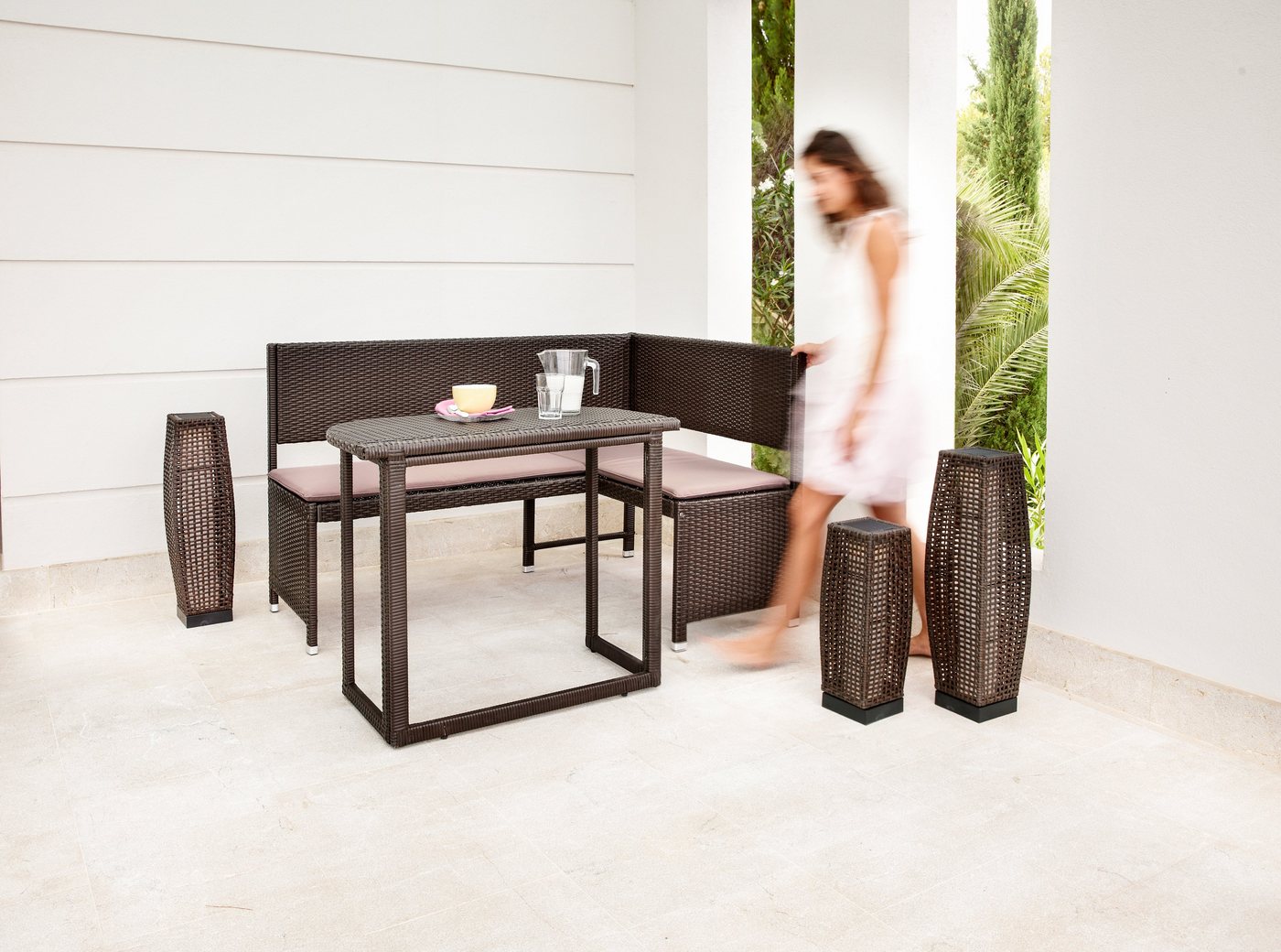 MERXX Gartentisch Rattan, 50x90 cm – Bild 5 von 5