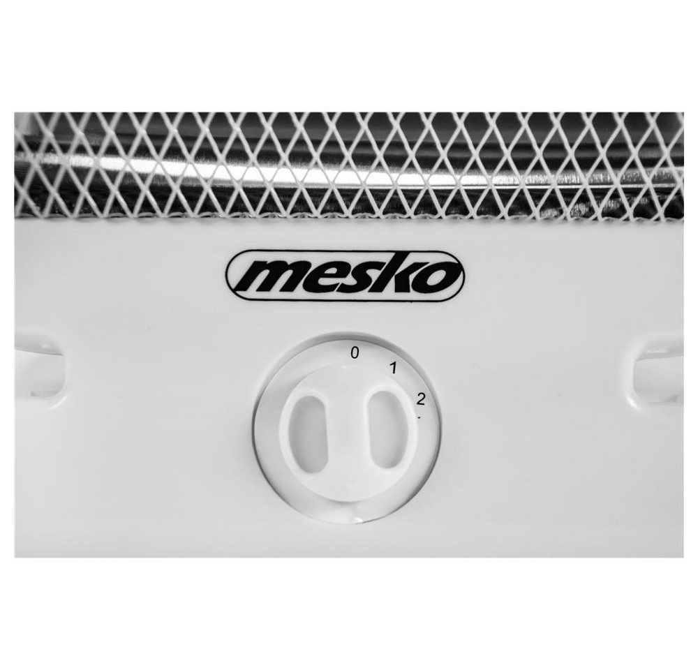 Mesko Heizstrahler MS 7710 Quarzheizer, elektrischer Heizstrahler mit 2 Heizstufen, 800 W, 2 Quarzlampen, Kippschutz, Tragegriff für Zuhause & Büro, Weiß – Bild 4 von 5