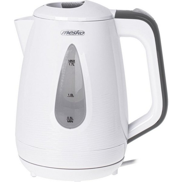 Mesko Wasserkocher MS 1261 Wasserkocher 1,7 L - 2200 W, 360° drehbar - Weiß/Grau, 1,7 l, 2200 W