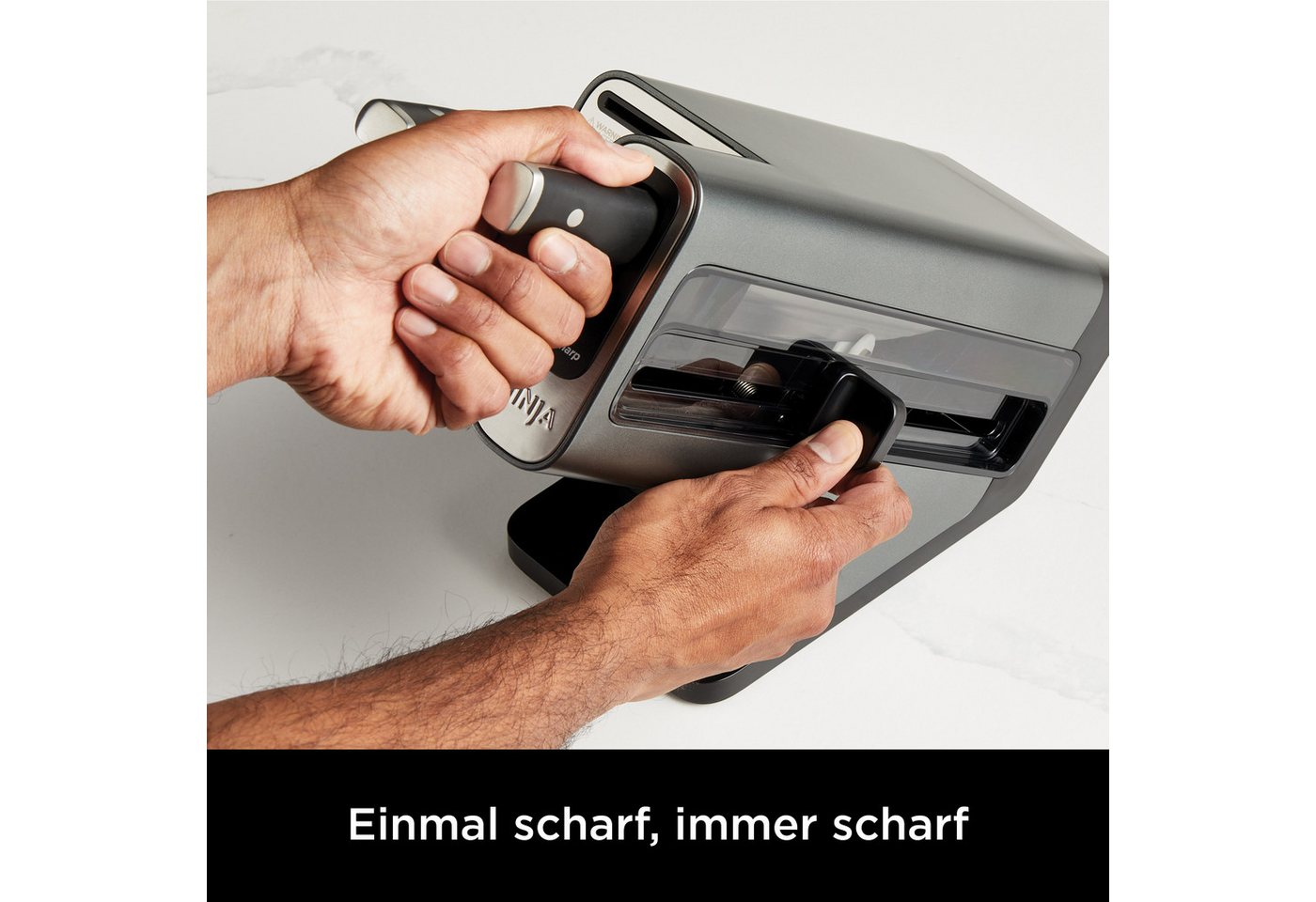 NINJA Messerblock Ninja StaySharp Messerblock mit integriertem Schleifer K32006EU (7tlg), rostfreier deutscher Edelstahl, Präzisionsklingen, integr. Schleifer – Bild 3 von 5