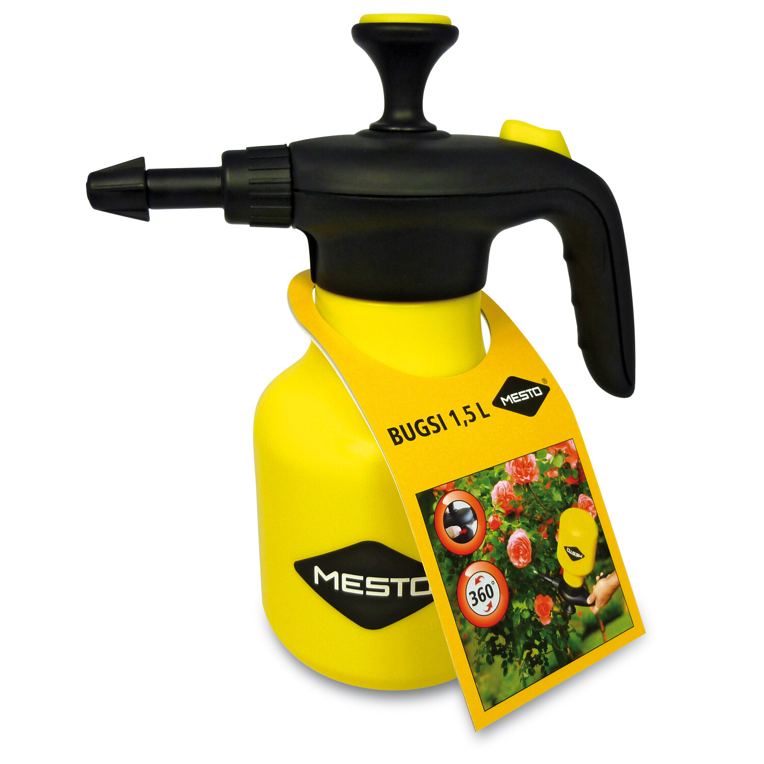 Mesto Drucksprüher Kunststoff BUGSI, Inhalt 1,5 Liter, spritzt auch über Kopf