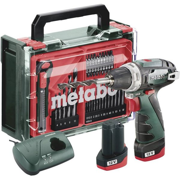 metabo Akku-Schrauber Akku-Bohrschrauber 600080710, inkl. 2. Akku, inkl. Ladegerät, bürstenlos, inkl. Koffer, mit Zubehör