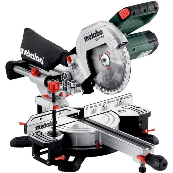 metabo Zug-, Kapp- und Gehrungssäge KGS 216 M, Set, mit Zugfunktion, inkl. Zubehör
