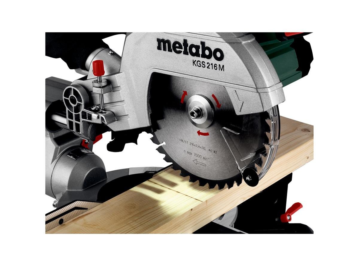 metabo Zug-, Kapp- und Gehrungssäge KGS 216 M, Set, mit Zugfunktion, inkl. Zubehör – Bild 3 von 5
