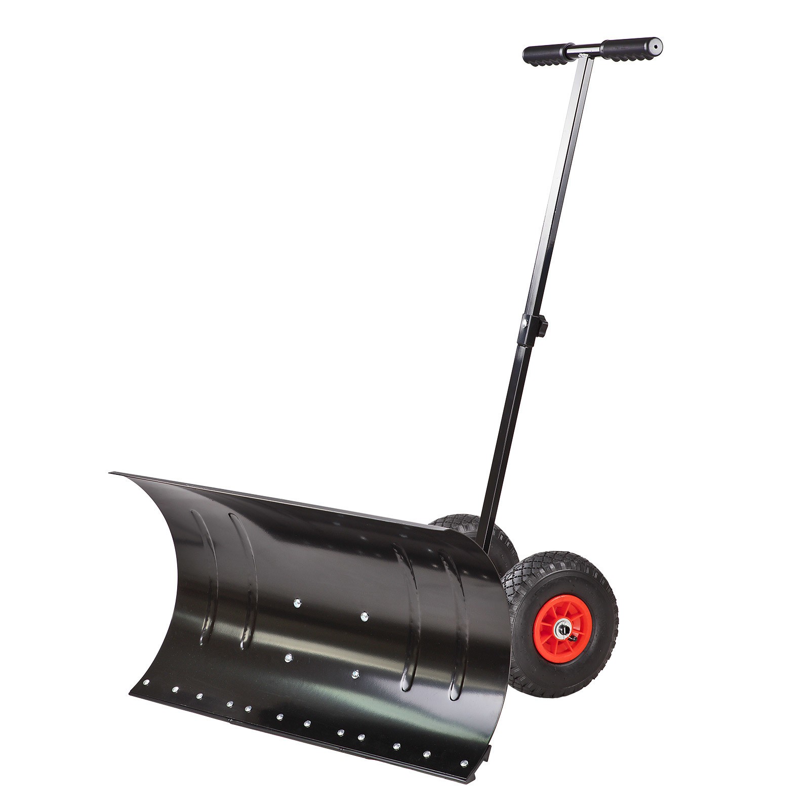 Metall Schneeschieber Schneeschippe Schneeschaufel 74 cm m. Räder + Schiebegriff