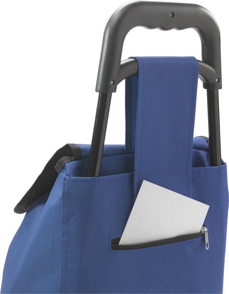 Metaltex Einkaufstrolley Daphne, 40 l, rückseitiges Fach mit Reißverschluss und Seitentasche für Regenschirm – Bild 3 von 4