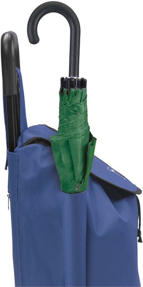 Metaltex Einkaufstrolley Daphne, 40 l, rückseitiges Fach mit Reißverschluss und Seitentasche für Regenschirm – Bild 4 von 4