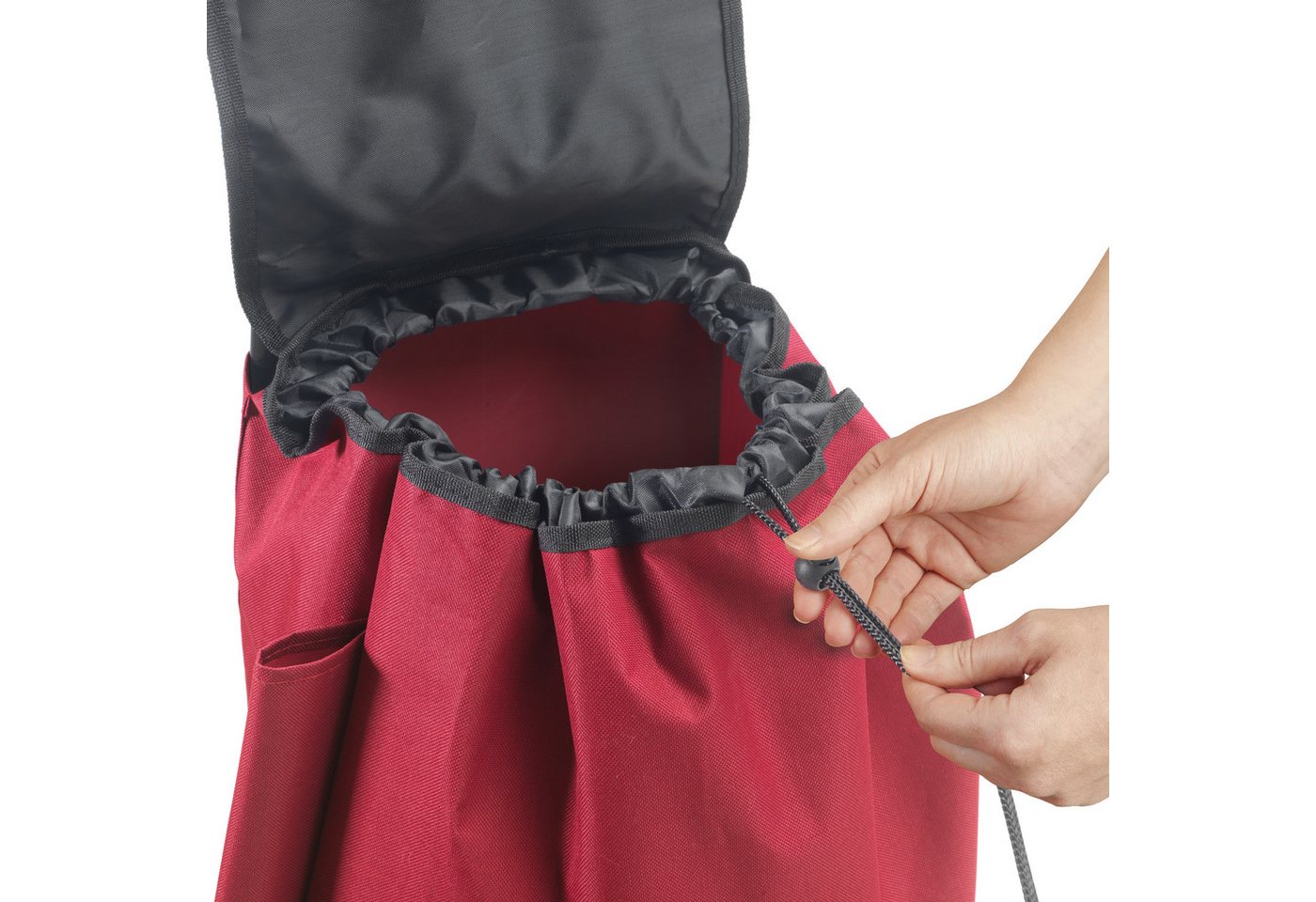 Metaltex Einkaufstrolley Daphne, 40 l, rückseitiges Fach mit Reißverschluss und Seitentasche für Regenschirm – Bild 2 von 4
