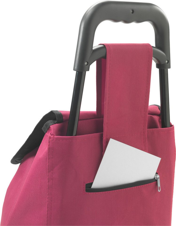 Metaltex Einkaufstrolley Daphne, 40 l, rückseitiges Fach mit Reißverschluss und Seitentasche für Regenschirm – Bild 3 von 4