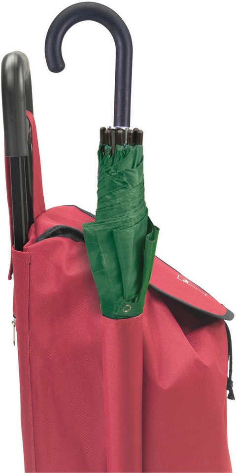 Metaltex Einkaufstrolley Daphne, 40 l, rückseitiges Fach mit Reißverschluss und Seitentasche für Regenschirm – Bild 4 von 4