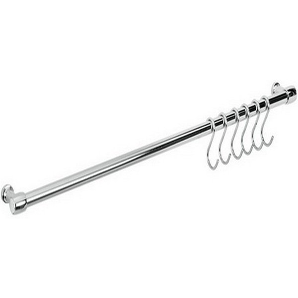 Metaltex Küchenorganizer-Set Haängeleiste Hakenleiste Küchenhelfer Wandleiste 58 oder 78 cm, (verchromt, hochglänzend), erweiterbar, mit 6 Haken inklusive Monta