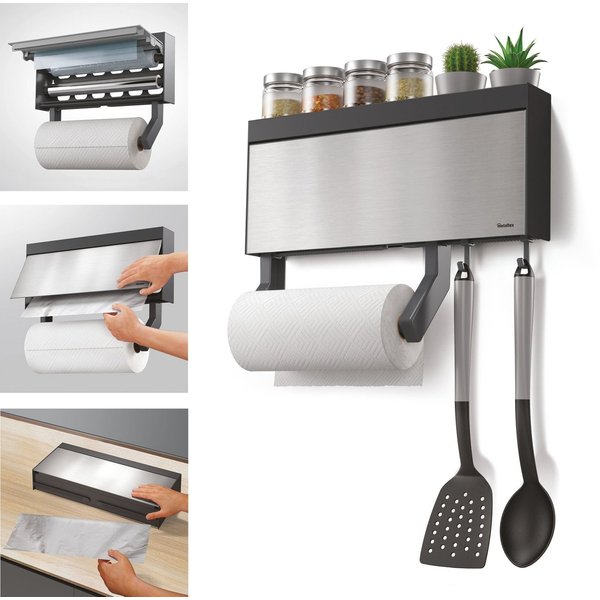 Metaltex Küchenrollenhalter Tango Inox, (1-St), Edelstahl/Kunststoff