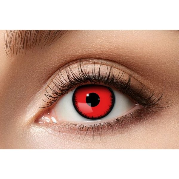 Metamorph Monatslinsen Rote Teufel Monatslinsen - Halloween Kontaktlinsen, Kontaktlinsen mit roter Korona