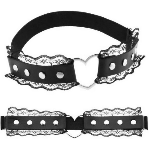 Metamorph Textilband Halsband Lovelace, Elastischer Halsschmuck für Gothic, Fetish und Leather-Look