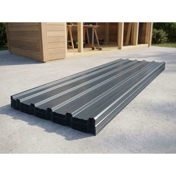 metra-direkt Trapezblech 24er Set Anthrazit - Profilblech, Dachblech, Wandblech 129x45cm, 1290x450x0.25 mm (Set 24-St. 24er-Set) Vorgebohrte Löcher, überlappbar
