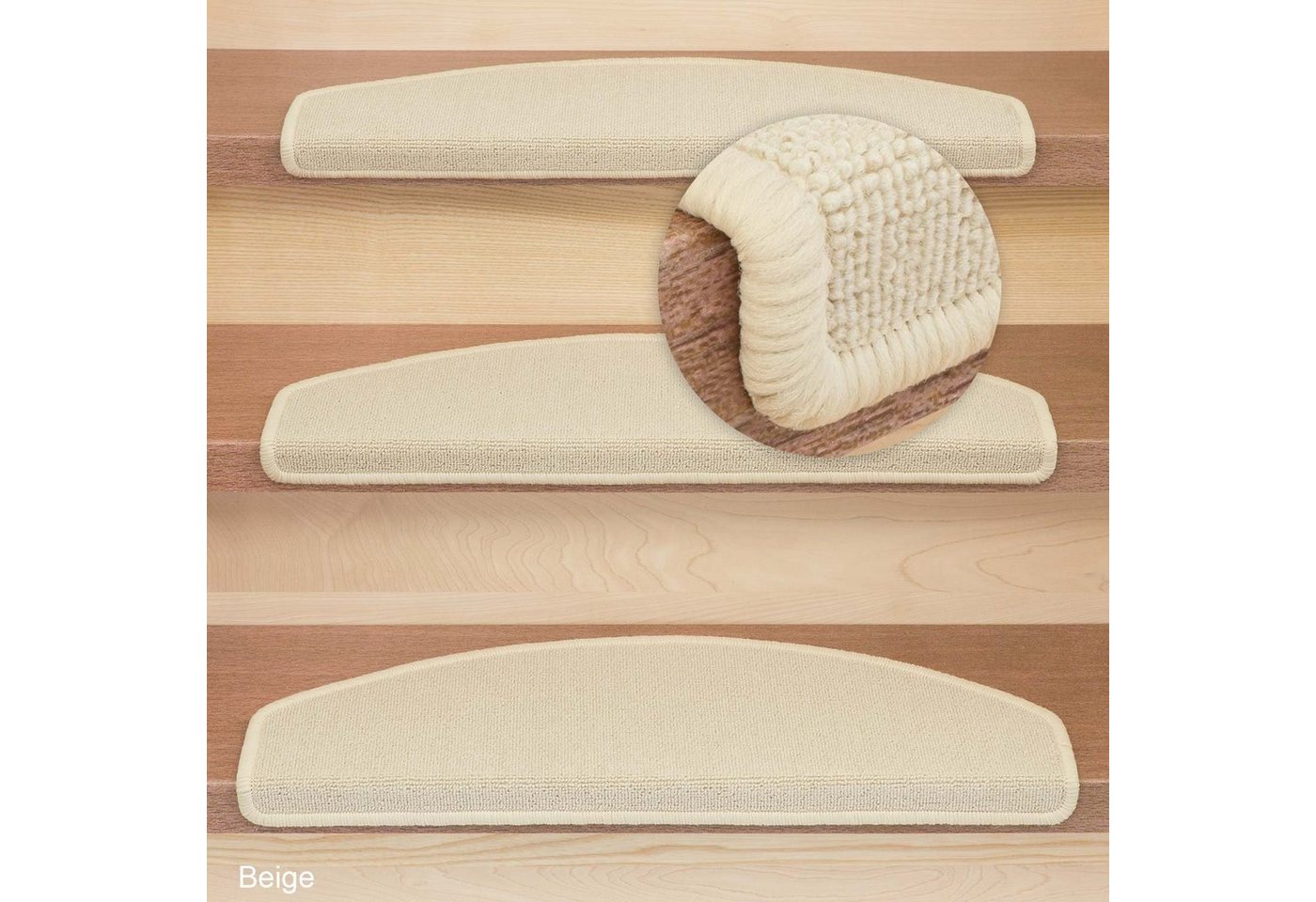 Metzker® Stufenmatte Ariston, halbrund, Höhe: 5 mm, 15 Stück im Set - Beige – Bild 2 von 5