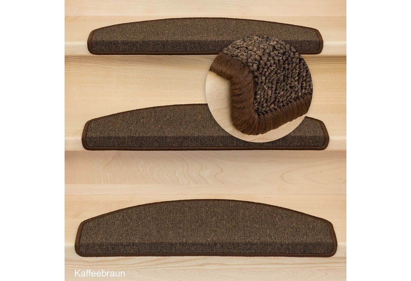 Metzker® Stufenmatte Ariston, halbrund, Höhe: 5 mm, 15 Stück im Set - Kaffeebraun – Bild 4 von 5