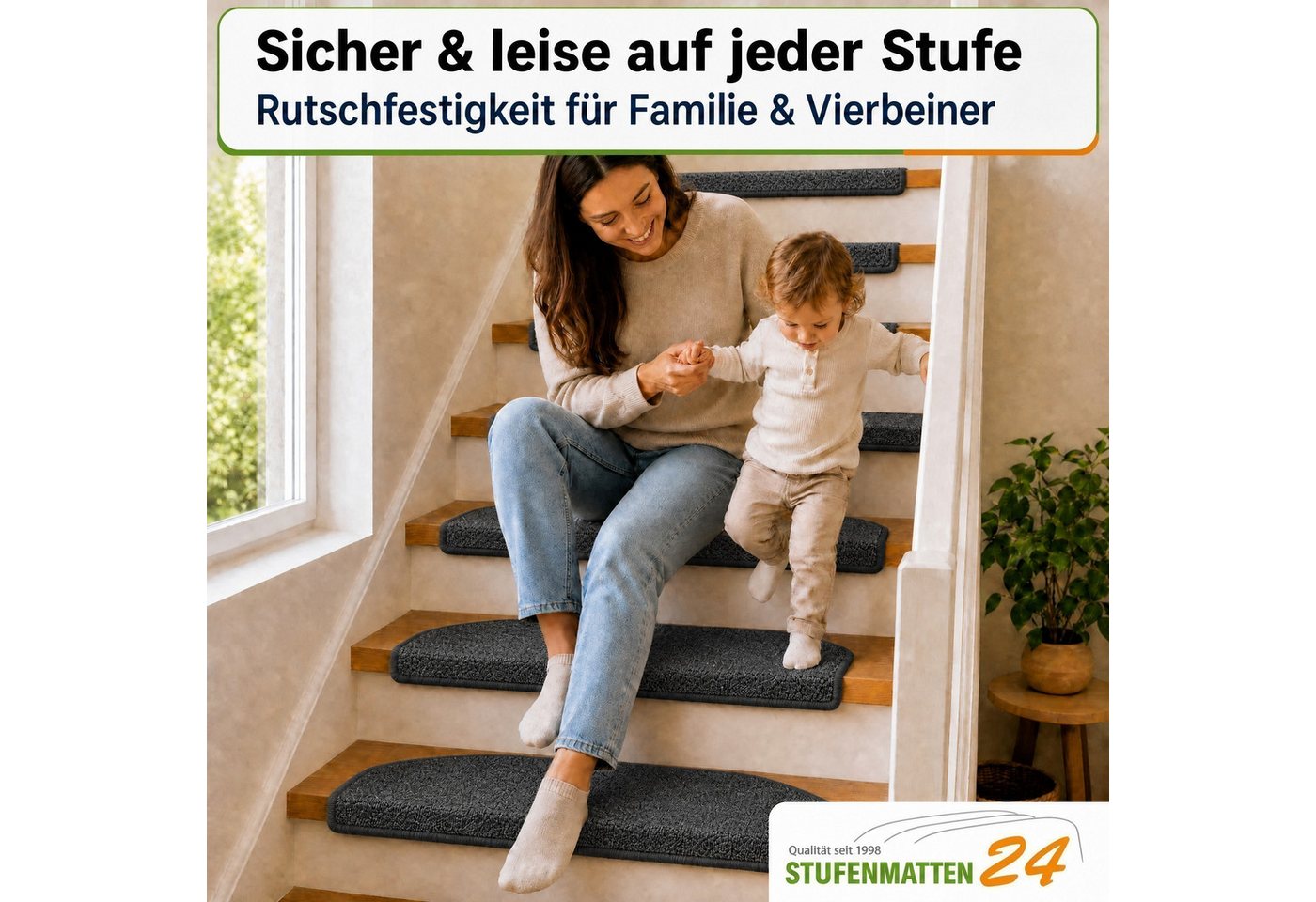 Metzker® Stufenmatte Ariston, halbrund, Höhe: 5 mm, 15 Stück im Set - Anthrazit – Bild 2 von 5