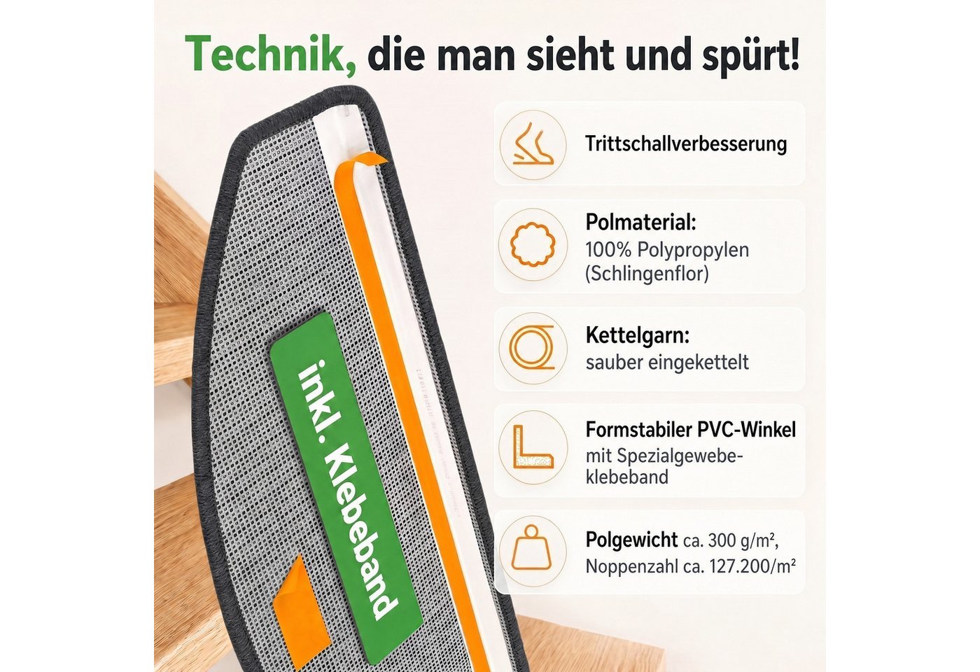 Metzker® Stufenmatte Ariston, halbrund, Höhe: 5 mm, 15 Stück im Set - Anthrazit – Bild 4 von 5