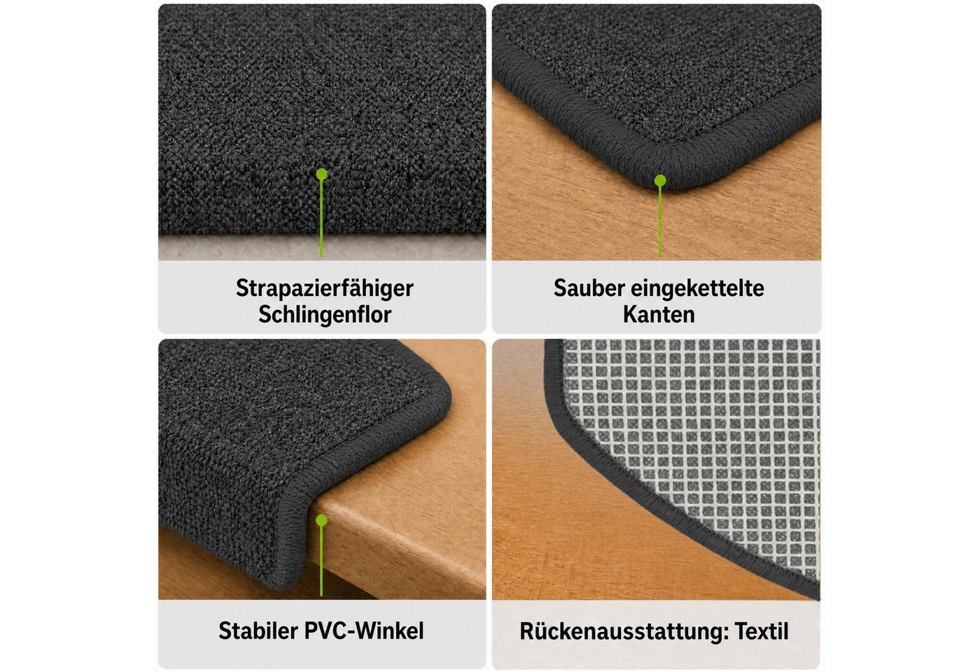 Metzker® Stufenmatte Ariston, halbrund, Höhe: 5 mm, 15 Stück im Set - Anthrazit – Bild 5 von 5