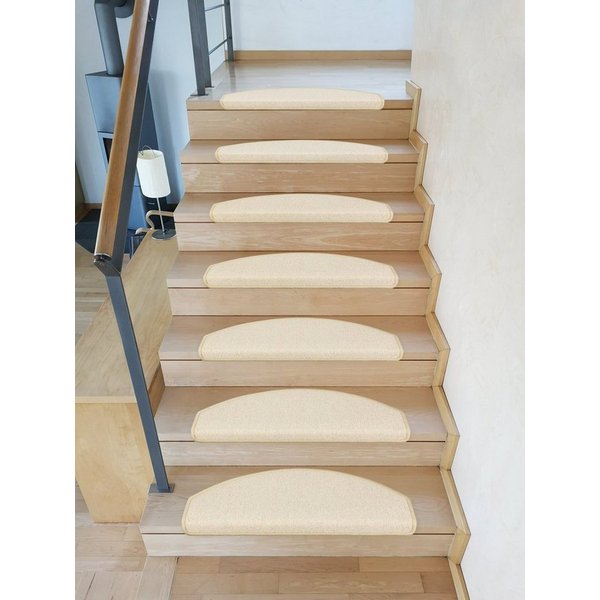 Metzker® Stufenmatte Stufenmatten DAS TEPPICHWERK Durango Halbrund in SparSets, halbrund, Höhe: 8 mm, 15 Stück im Set - Hellbeige