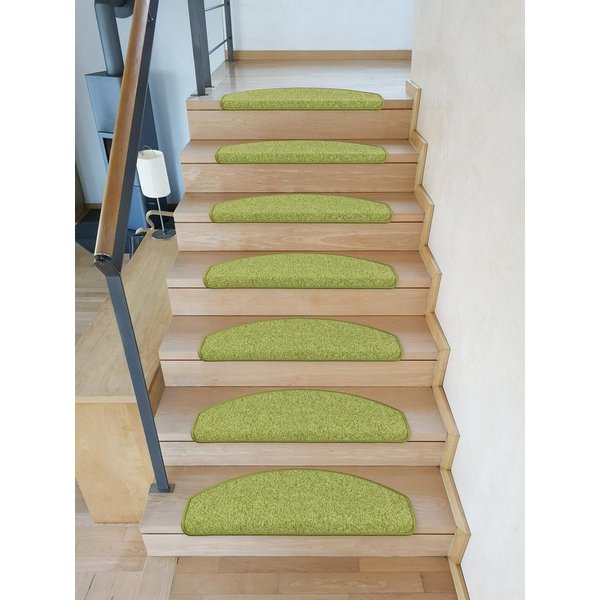 Metzker® Stufenmatte Stufenmatten DAS TEPPICHWERK Durango Halbrund in SparSets, halbrund, Höhe: 8 mm, 15 Stück im Set - Grün