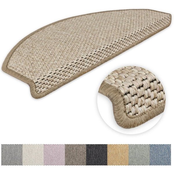 Metzker® Stufenmatte Stufenmatten Göteborg Halbrund, halbrund, Höhe: 8 mm, 20 Stück - Hellbraun