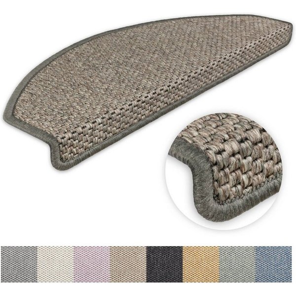 Metzker® Stufenmatte Stufenmatten Göteborg Halbrund, halbrund, Höhe: 8 mm, 15 Stück - Grau/Braun
