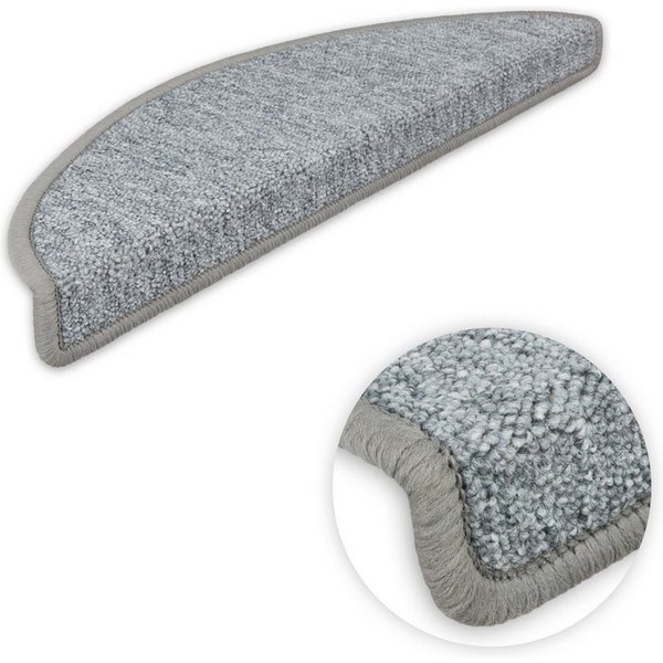 Metzker® Stufenmatte Stufenmatten Rambo Kleinformat 55x15x3,5cm Halbrund, halbrund, Höhe: 5 mm, 15 Stück im Set - Grau