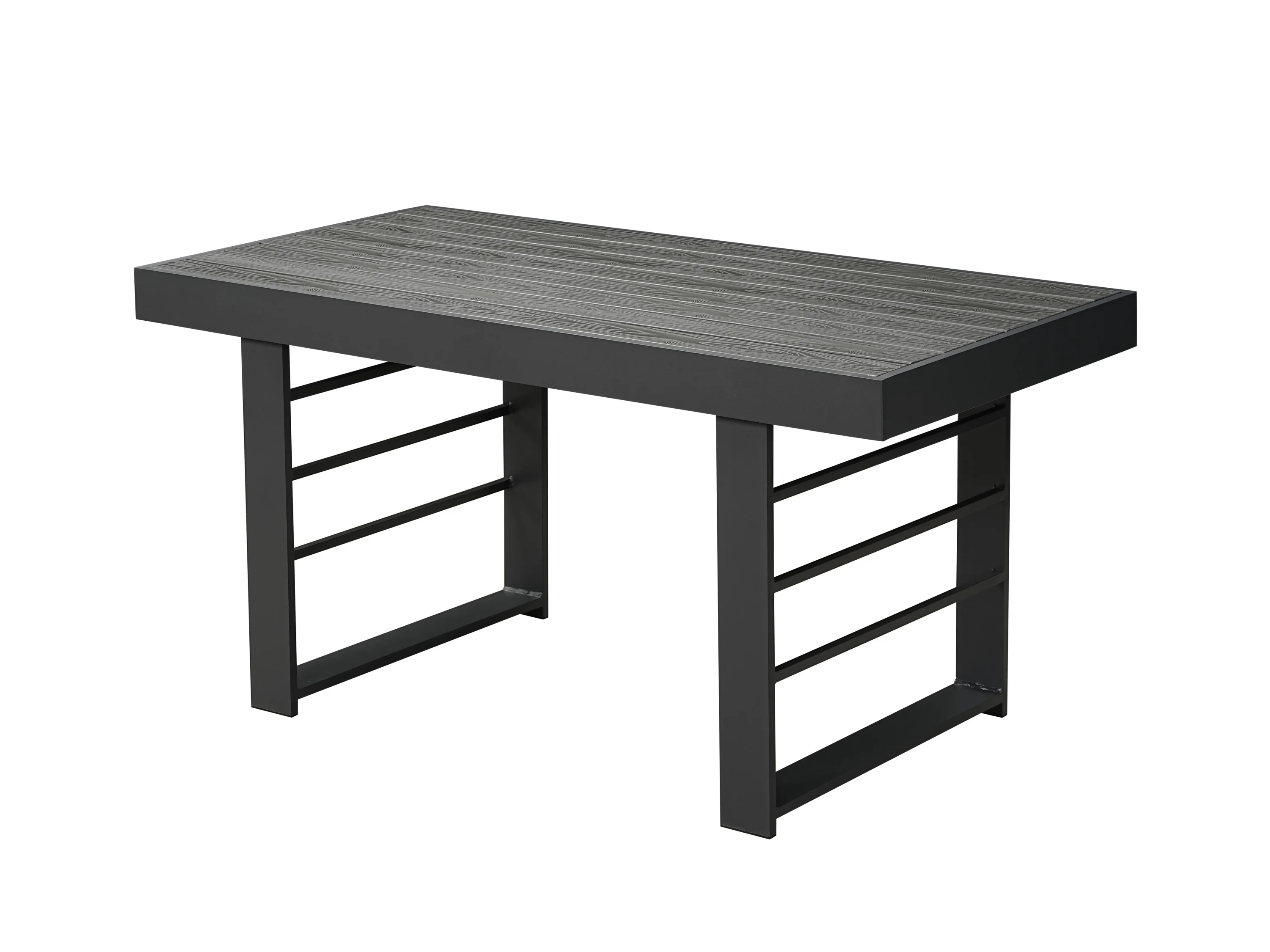 MEXO Gartenmöbel Lounge-Set »Neapel«, inkl. Polster (5-Sitzer / Esstisch, Grau / Dunkelgrau) – Bild 3 von 4