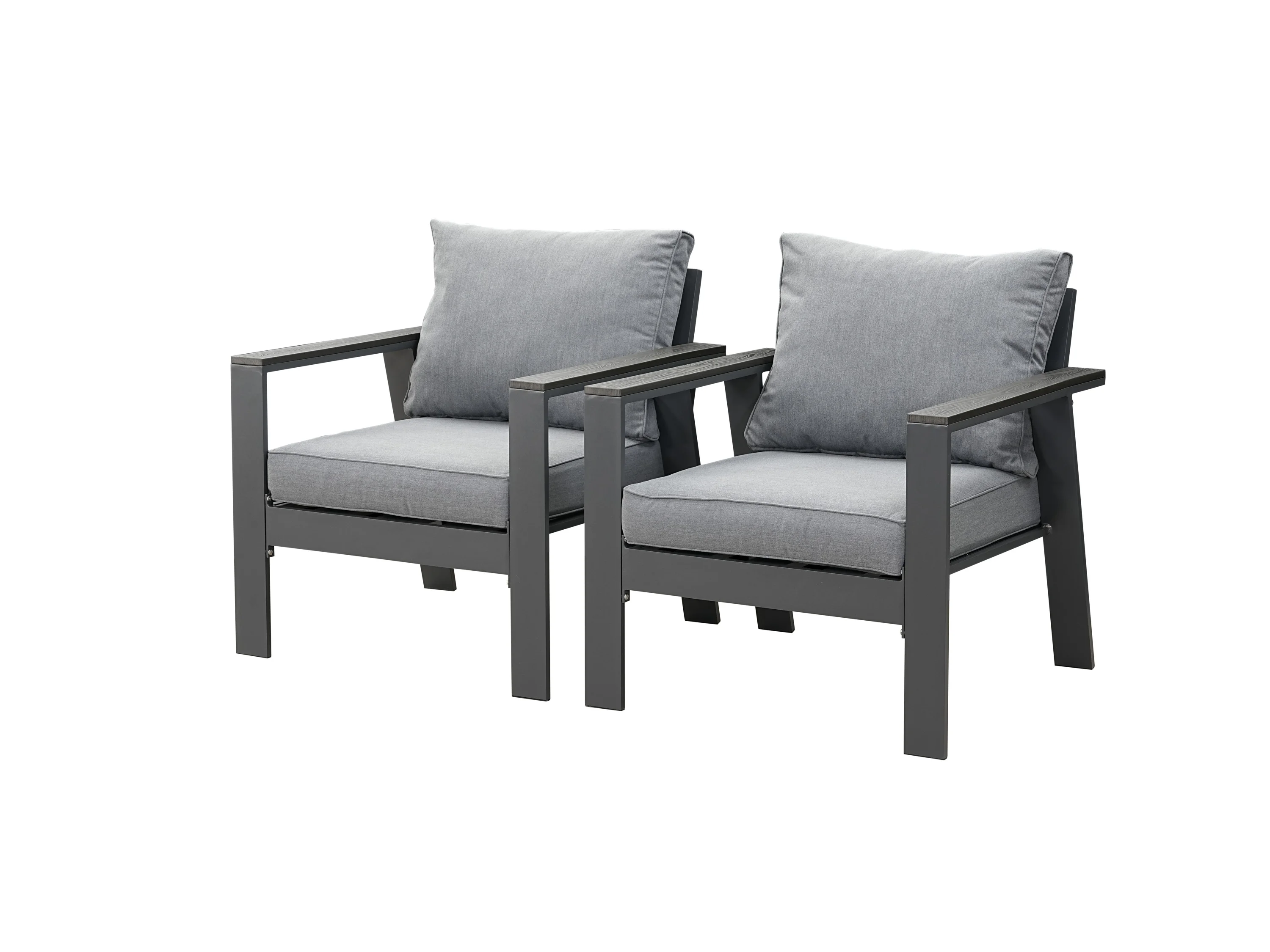 MEXO Gartenmöbel Lounge-Set »Neapel«, inkl. Polster (5-Sitzer / Esstisch, Grau / Dunkelgrau) – Bild 4 von 4