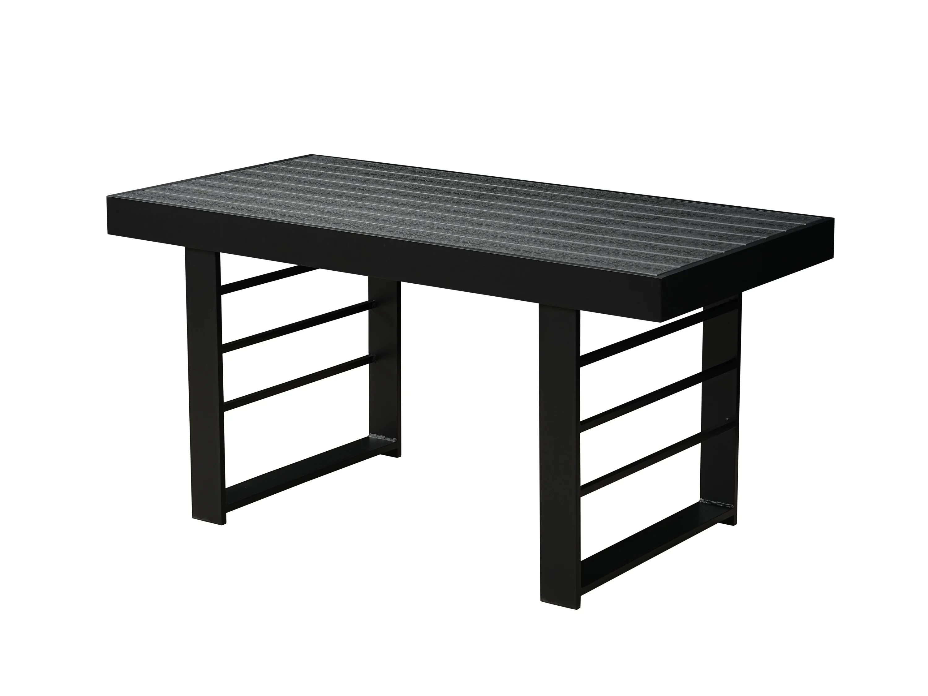 MEXO Gartenmöbel Lounge-Set »Neapel«, inkl. Polster (4-Sitzer / Esstisch, Schwarz / Dunkelgrau) – Bild 3 von 4